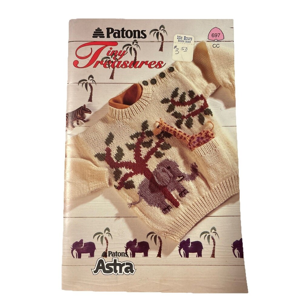 Vintage Patons Tiny Treasures #697 Knitting Patterns Children’s Sweaters 1993